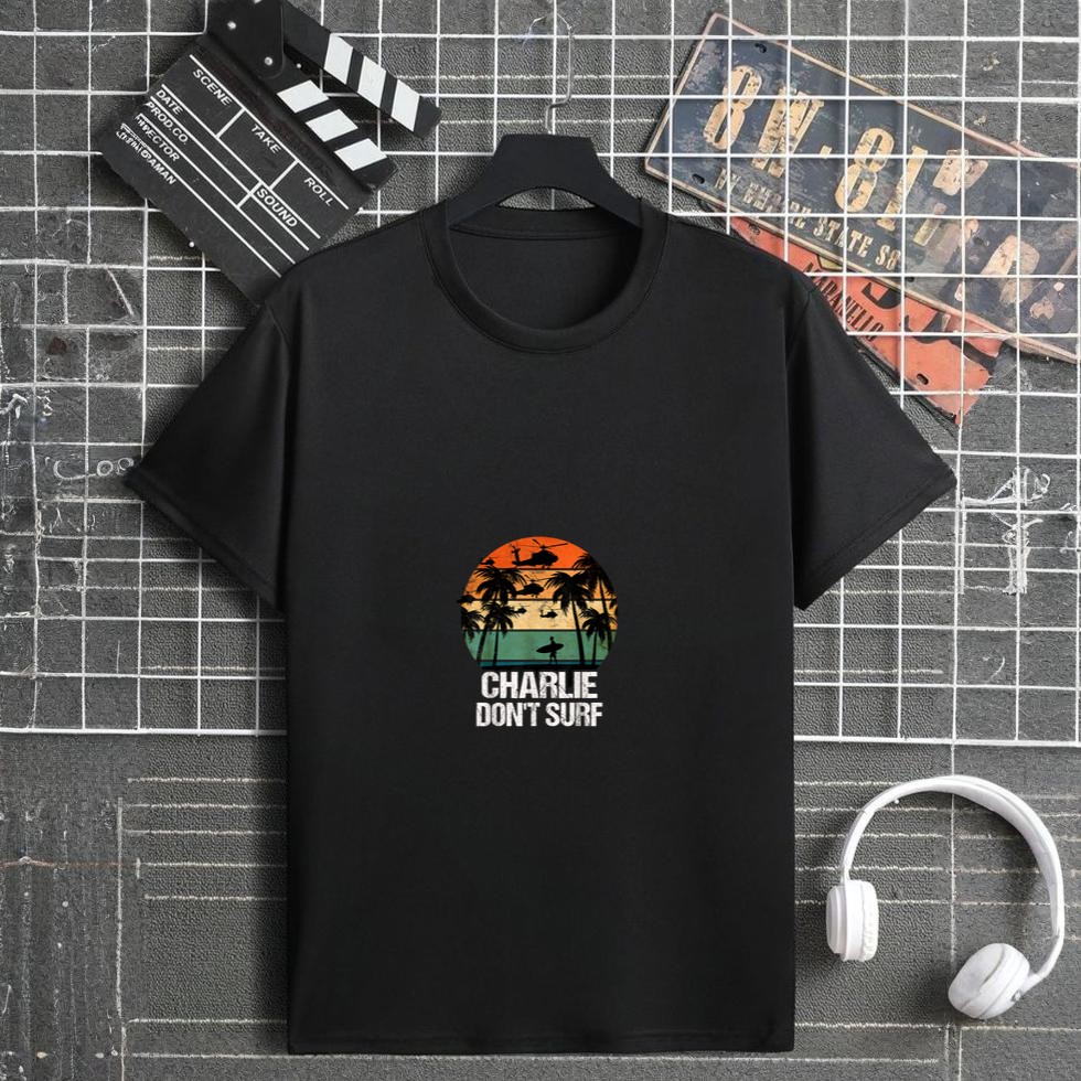 Charlie Dont Surf T Helicopter Beach Vietnam Surfer T-Shirt