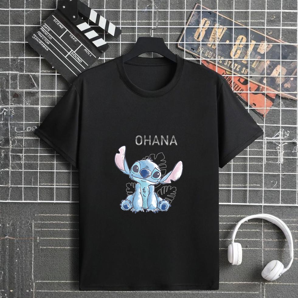 Lilo & Stitch Ohana Drawing Adorable Pose Logo T-Shirt
